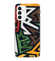 Samsung Galaxy M23  Kapak Soyut Grafiti Tasarımlı Şeffaf  Kılıf