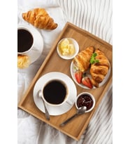 Bambu Tepsi Kulplu Çay Kahve Servis Tepsisi