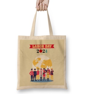 Happy Labor Day 2021 Bez Çanta Uzun Saplı