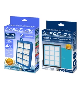 AeroFlow® Philips PowerPro Expert FC9722/19 Uyumlu Filtre Seti  1x FC8038/01 - 1x CRP754/01 (Yıkanabilir Hepa)