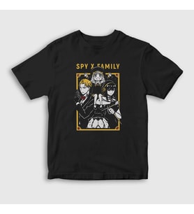 Presmono Unisex Çocuk Siyah Poster Anime Spy X Family T-Shirt 318449tt