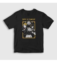 Presmono Unisex Çocuk Siyah Poster Anime Spy X Family T-Shirt 318449tt