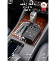 Torima Araç Şarj Aleti 150W Çakmaklık İnvertör Şarj Soketi 220V Priz USB Araba Çakmaklık G25 Siyah