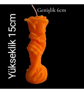 dekoratif hayalet eli gül modeli mum (Turuncu)