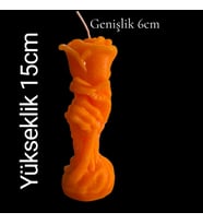 dekoratif hayalet eli gül modeli mum (Turuncu)