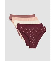 LCW DREAM Bordo Desenli Brazilian Külot 5'li