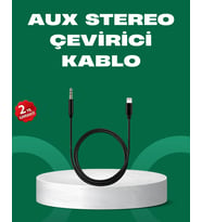Lightning To 3.5mm Aux Ses Dönüştürücü Kablo 1 Metre Stereo Uyumlu