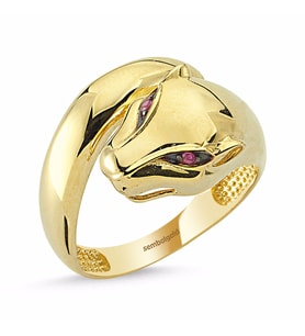 Kaplan Altın Yüzük Classic Gövdeli 14K Gold  (Çok Renkli)