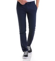 Hatemoğlu A. Lacivert D. Slim Fit Desenli Yandan Cep Kanvas Pantolon