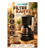 12 Fincan Cam Demlikli Filtre Kahve Makinesi – Termostatlı Sıcak Tutma ve Damlama Emniyeti