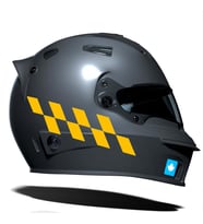 Taksi Sarısı Damalı Kask Motosiklet Sticker Takımı Çınar Extreme