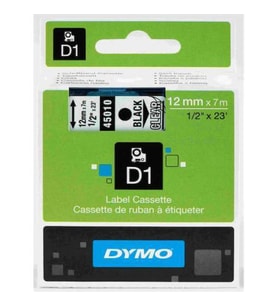 DYMO D1 ŞERİT 12MM x 7MT SİYAH / BEYAZ 720610 45021 ÜCRETSİZKARGO