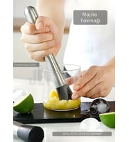 Mojito Tokmağı Barista Buz Ezici Tokmak Meyve Ezici Barmen İçecek Karıştırıcı Paslanmaz 20 cm