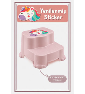Çocuklar Için Tuvalet Eğitim Taburesi - Kaydırmaz 2 Katlı Basamak , Kaydırm