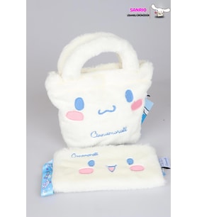 DEKOMUS İLE LİSANSLI YENİ SEZON CINNAMOROLL PELUŞ BASIC EL ÇANTASI VE KOL ÇANTASI 2'LİSİ (Pamuk Şeker)
