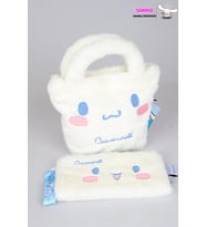 DEKOMUS İLE LİSANSLI YENİ SEZON CINNAMOROLL PELUŞ BASIC EL ÇANTASI VE KOL ÇANTASI 2'LİSİ (Pamuk Şeker)