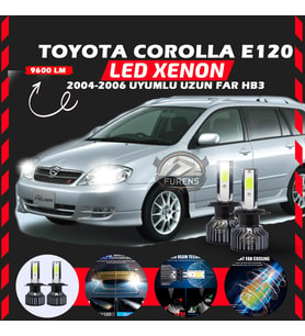 Toyota Corolla E120 2004-2006 Uzun Far Uyumlu Şimşek Etkili Led Xenon Pro Series HB3