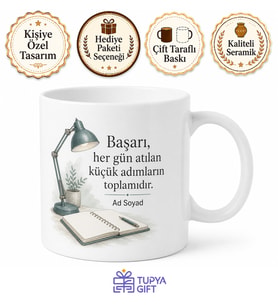 Kişiye Özel Ofis Temalı Baskılı Kupa Bardak İsimli Hediye