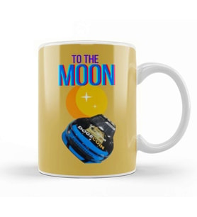 TO THE MOON DOGECAR Dogecoin Crypto Logo Merch Kupa Bardak Porselen