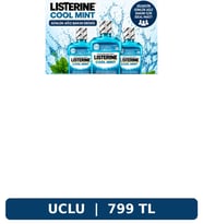 Listerine Cool Mint Ağız Bakım Suyu 500 ml (3'lü Paket Set)