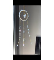 Kristal Kuvars Sun Catcher 2 - Güneş Tutucu, Güneş Yakalayıcı, Doğal Taşlı, El Yapımı (Beyaz)