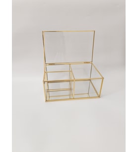 Pirinç Üç Bölmeli Xl Mücevher Aksesuar Kutusu 24x15x10cm