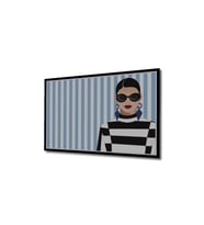 Çerçeve Görünümlü Dekoratif Ahşap Kare Çizgili Moda Tablosu Ev/Ofis/İşyeri/Salon/Mutfak/Banyo Tablo