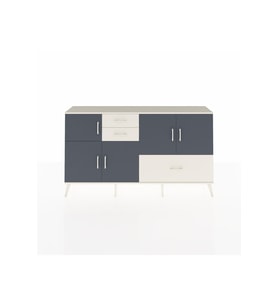 Arges Konsol 5 Raflı 3 Çekmeceli 5 Kapaklı 176x30x99 Aytaşı-Antrasit/Aytaşı