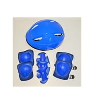 Çocuk Kask Dizlik Dirseklik Koruyucu Set 7 Parça (Mavi)