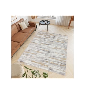 Rovigo Home Dijital Baskı Yıkanabilir Kaymaz Taban Salon Halısı RVG0482 (Gri)