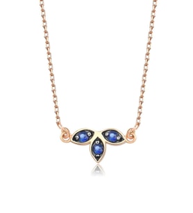 Safir Lotus Çiçeği Kolye