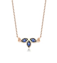 Safir Lotus Çiçeği Kolye