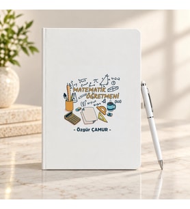 Matematik Öğretmenine İsme Özel Defter ve Kalem Seti