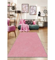 Pembe Sade Desensiz Kaymaz Tabanlı Dekoratif Halı RV201 - 100 x 160 cm