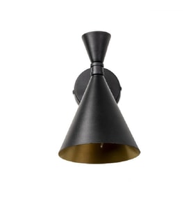RİOLİGHT RETRO,RUSTİK,VİNTAGE SİYAH İÇİ GOLD 1XE27 DUYLU TEKLİ METAL DUVAR APLİK