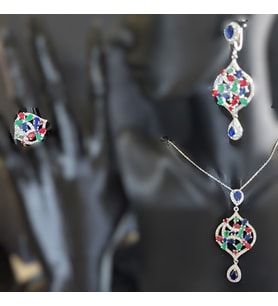 Renkli Sultan Set (Gümüş)