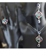 Renkli Sultan Set (Gümüş)