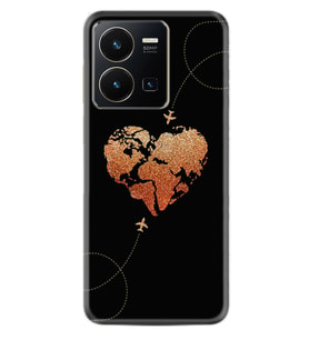Vivo Y22 Kılıf Silikon Desen Özel Seri Plane Heart 1721