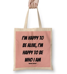 Michael Jackson Quotes Art Gift - Vintage Retro Style Bez Çanta Uzun Saplı