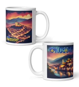 Kosova Kupa Bardak 2 Adet Seyahat Hatıra Kosovo Mug (Karışık)