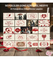Sevgiliye Sevgililer Gününe Özel Tasarlanabilir Etiket Sticker (Parlak Beyaz)