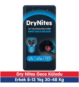 Huggies Drynites Erkek 8-13 Yaş Emici Gece Külodu 30-48 Kg 9 Adet