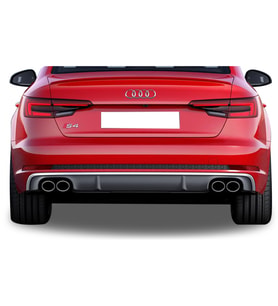 Audi A4 B9 2016 Sonrası 4 Çıkışlı S4 Arka Tampon Eki - Difüzör (Plastik) (Standart)