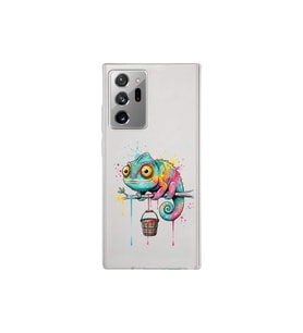 Samsung Galaxy Note 20 Ultra ile Uyumlu Splash Bukalemun Tasarımlı Şeffaf Silikon Kılıf