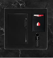 Kişiye Özel Lüks Kutulu Defter Kalem & Para Gözlü Mekanizmalı Cüzdan Anahtarlık Hediye Seti LK26