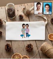 Kişiye Özel Karikatürlü Kankaya Erkek Kardeşe Abiye Hediye Kalemlik Ham Bez Doğum Günü Hediyesi