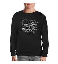 Yazılı - Seyahat Siyah Çocuk Sweatshirt