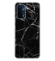 Kılıfland Oppo A74 Kılıf Desenli Silikon Resimli Kapak Fragile Black Mermer Kılıf 1378