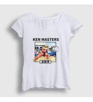 Presmono Kadın Beyaz Ken Oyun Street Fighter T-Shirt 405242tt