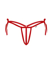 Kadın  İç Çamaşırı Fantezi İç Giyim Ağı Açık Halkalı Siyah Fantazi G String (Kırmızı)